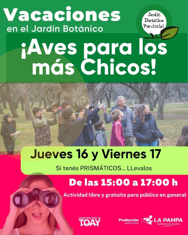 El Jardín Botánico Provincial propone avistaje de aves para las vacaciones de invierno