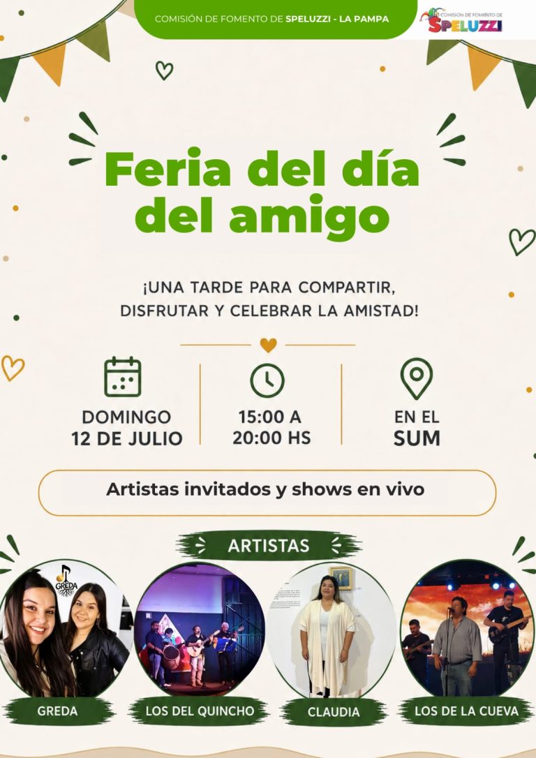 Speluzzi se prepara para festejar con la feria del Día del Amigo: música en vivo y shows en el SUM