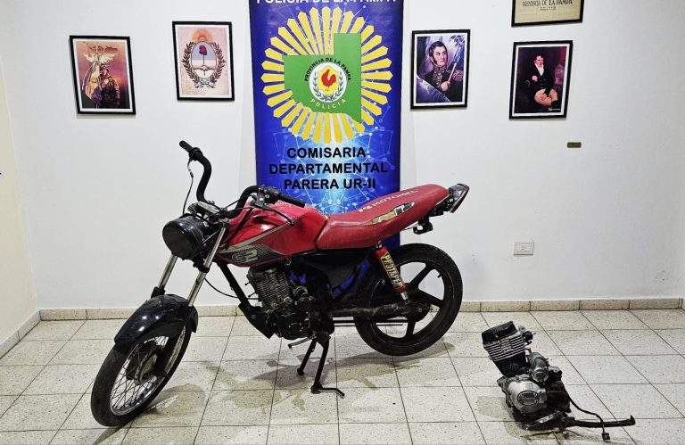 Esclarecen el robo del motor de una motocicleta en Parera: ya había sido vendido y colocado en otro rodado
