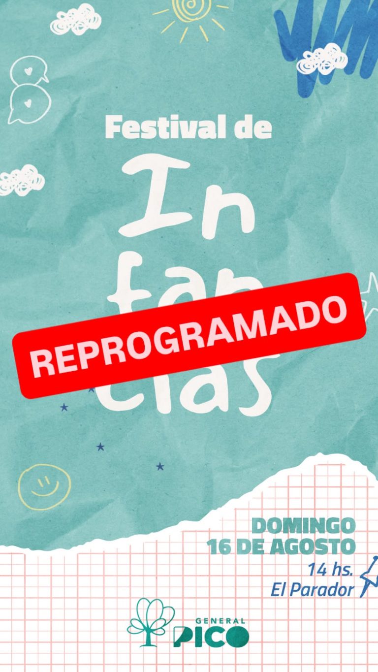 Por pronóstico de lluvia, reprograman el Festival de las Infancias en General Pico