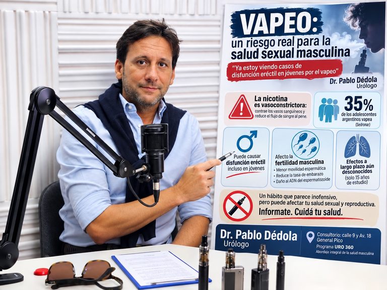 «El vapeo no se nota solo en los pulmones, se nota en la cama», advierte un urólogo