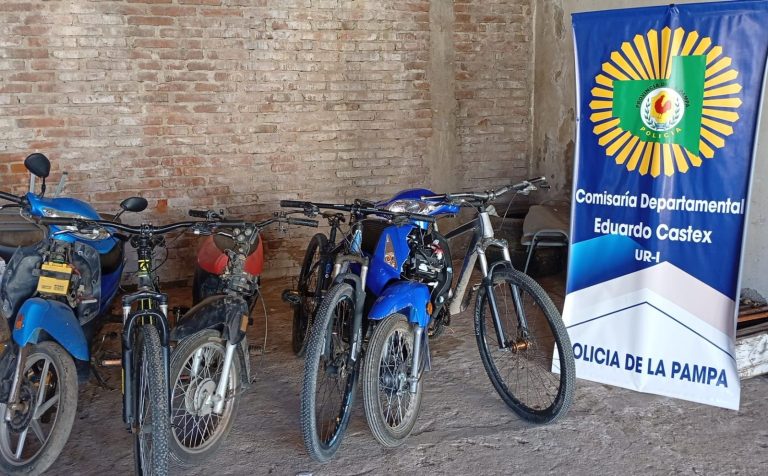 Atrapan a dos piquenses por múltiples robos en Eduardo Castex: recuperaron motos y bicicletas