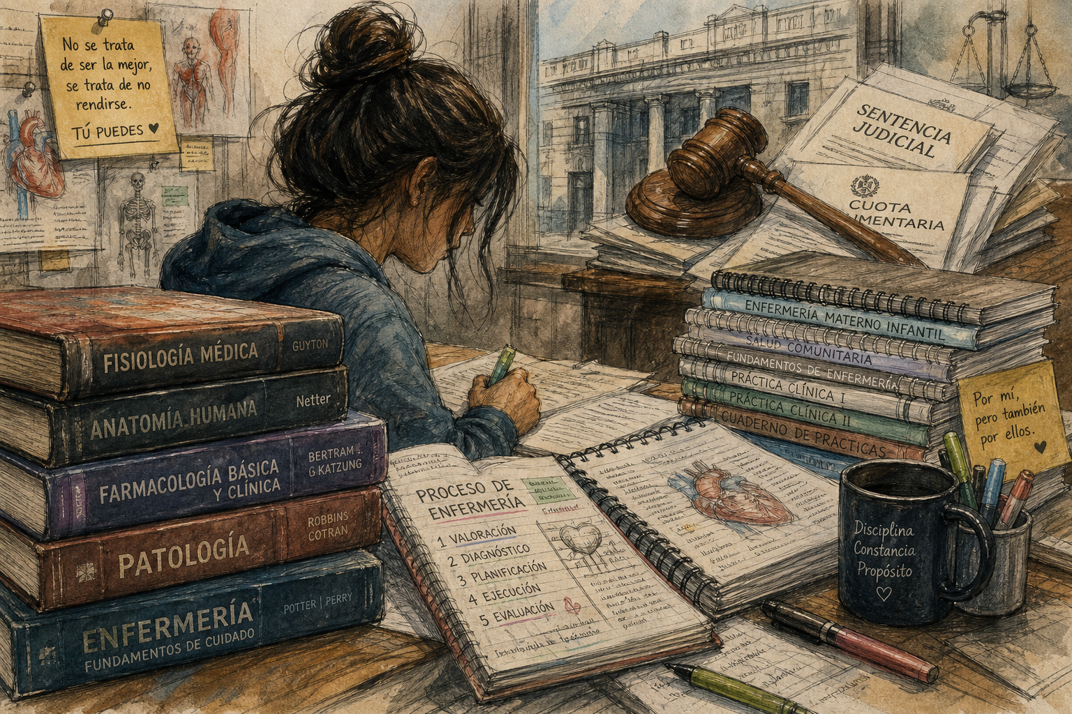 De 4.500 a 550 mil pesos: la Justicia ratificó el aumento de la cuota alimentaria para una joven universitaria (Imagen ilustrativa IA - infopico.com)