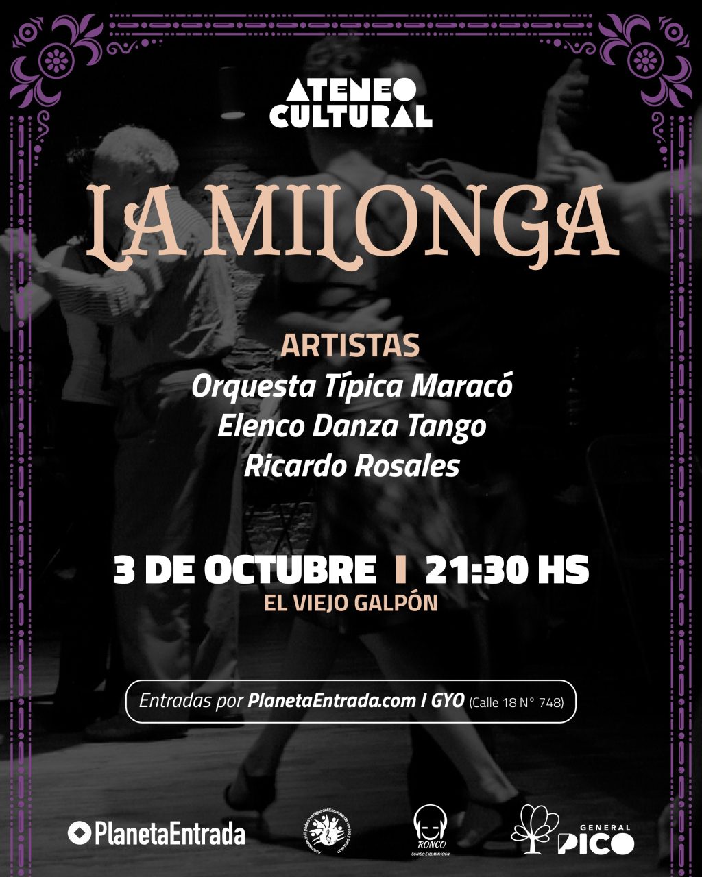 General Pico: El ciclo Ateneo Cultural presenta una noche de milonga en El Viejo Galpón