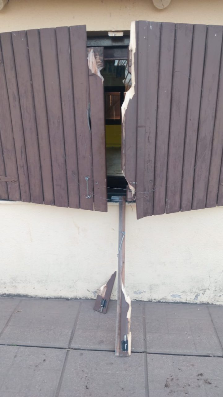 Árboles quebrados en el Polideportivo