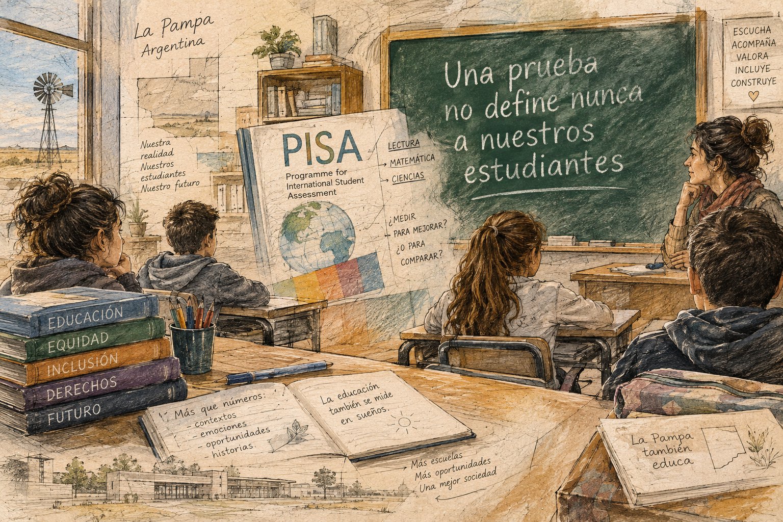 «Una prueba no define nunca a nuestros estudiantes»: la mirada de La Pampa sobre los resultados PISA (Imagen ilustrativa IA - infopico.com)