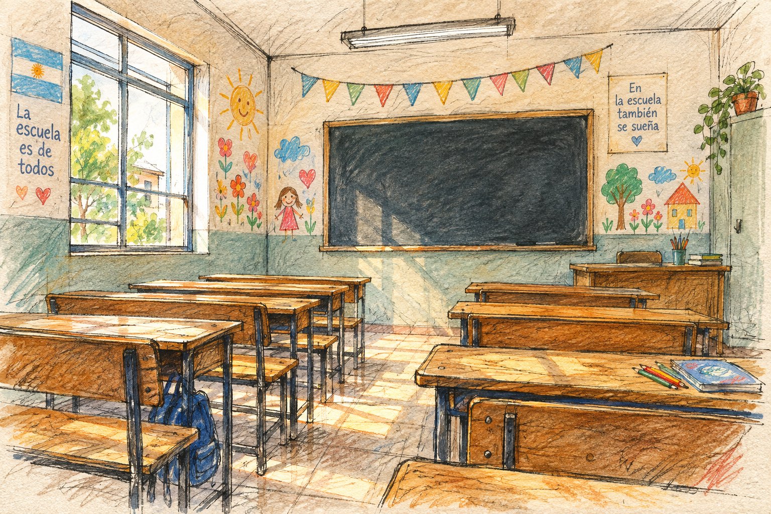 Educación inicial en La Pampa: impulsan la obligatoriedad escolar a partir de los 3 años (Imagen ilustrativa IA - infopico.com)