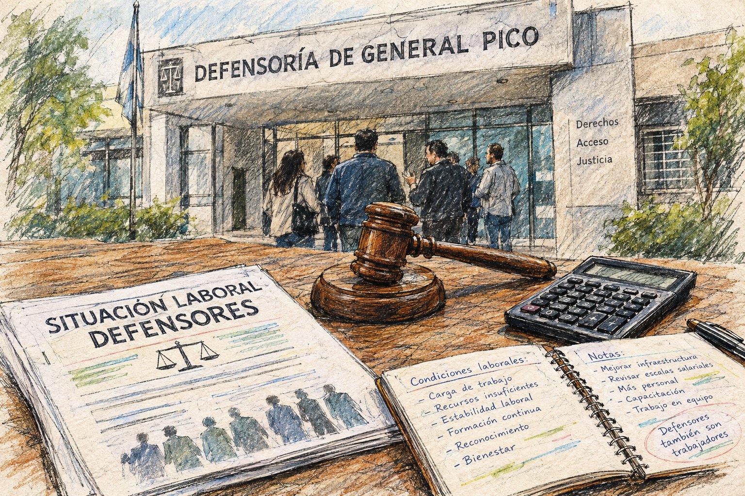 SiTraJ advirtió sobre la crítica situación laboral en las Defensorías de La Pampa (Imagen ilustrativa IA - infopico.com)