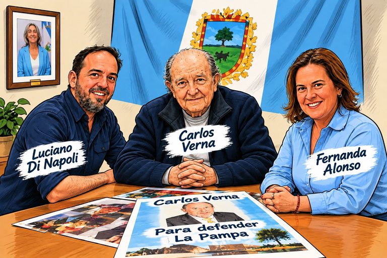 El cartel que no cambia: las dos fotos con las que Verna agita la sucesión peronista