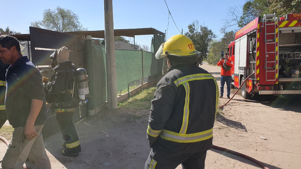 Incendio en galpón de calle 306
