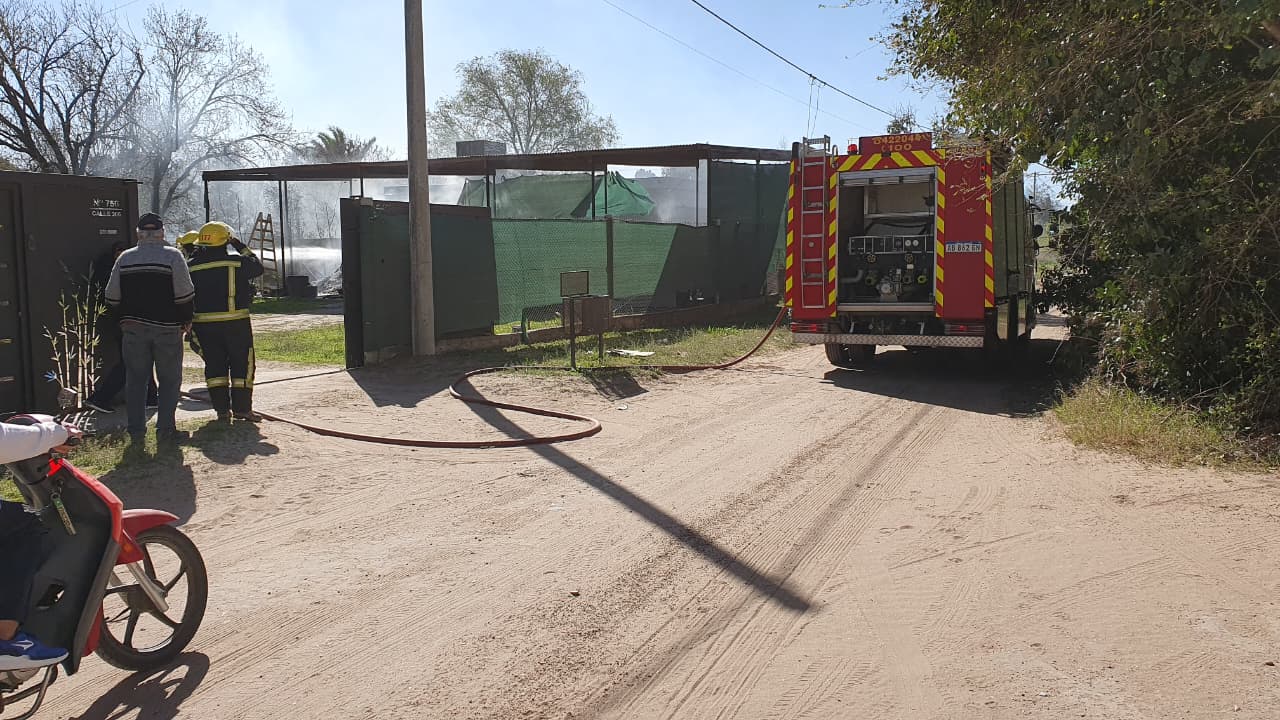 Incendio en galpón de calle 306