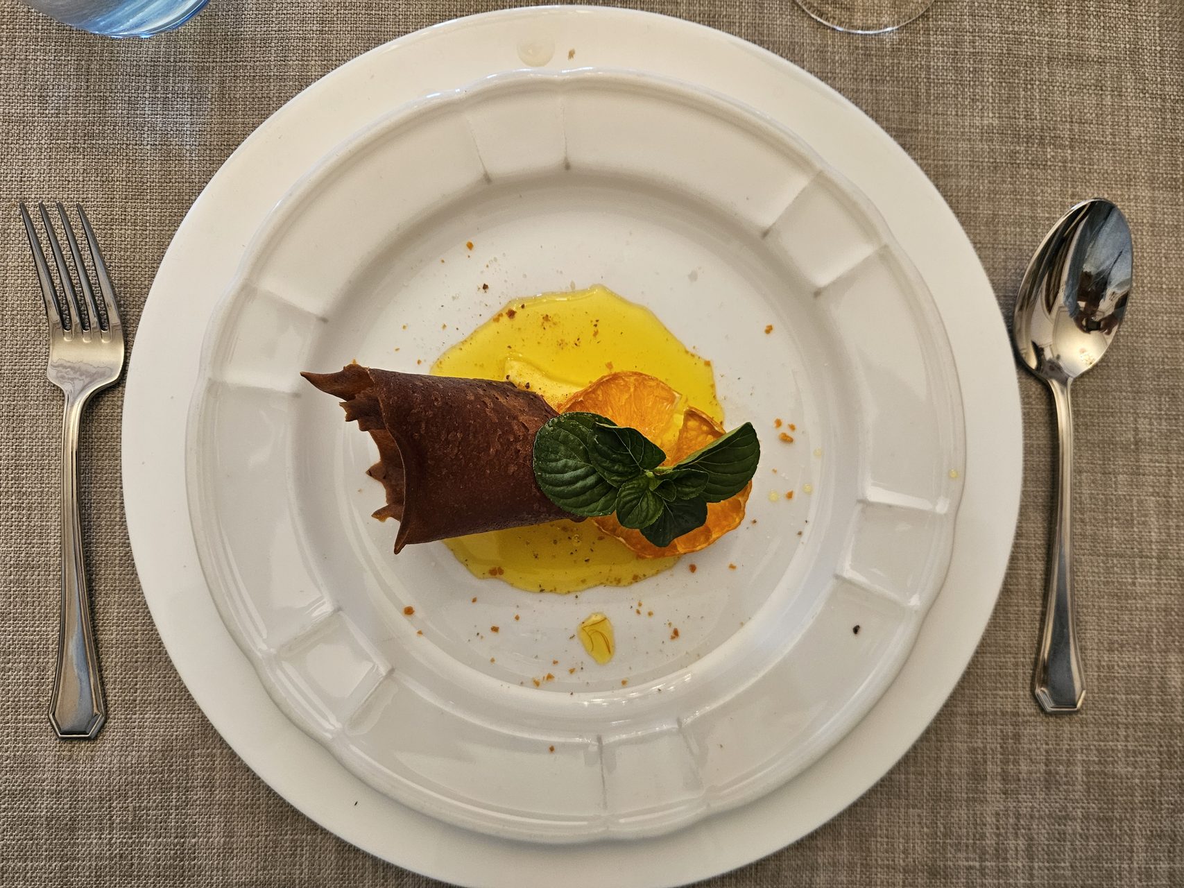 Cierre dulce del menú degustación