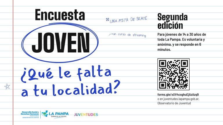 La Provincia lanzó la segunda edición de la Encuesta Joven para relevar la realidad de las juventudes pampeanas