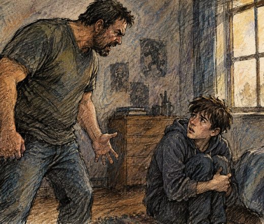 Brutal castigo en La Pampa: golpeó, ahorcó y encerró a su hijo por una nota escolar y le dieron 7 meses en suspenso (Imagen ilustrativa IA - infopico.com)
