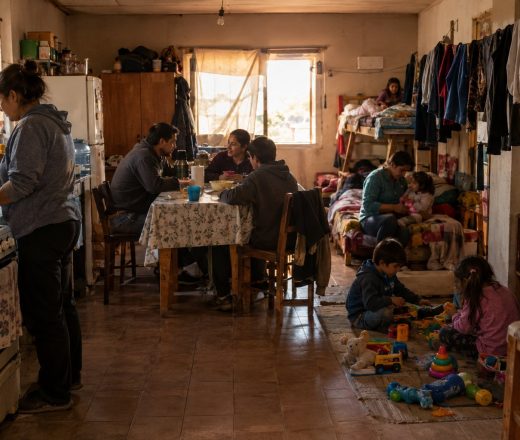 Hacinamiento como estrategia de supervivencia: hay viviendas sociales pampeanas con hasta 12 personas conviviendo (Imagen ilustrativa IA - infopico.com)