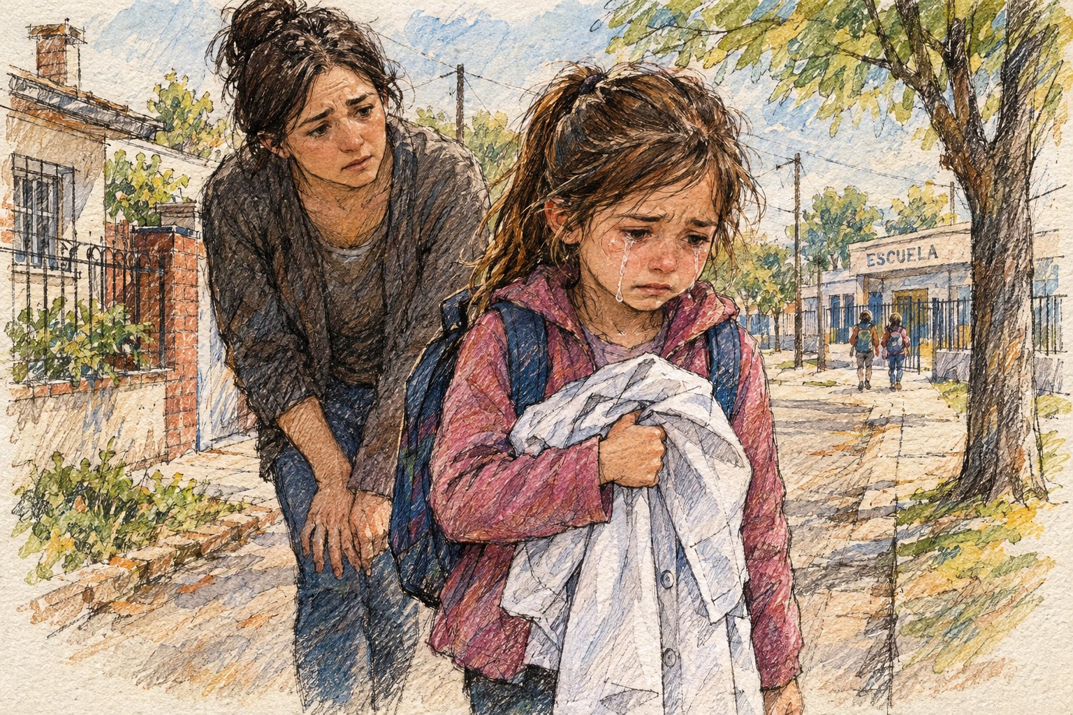 Condenaron en General Pico a una madre que golpeó a su hija de 7 años porque no encontraba el guardapolvo (Imagen ilustrativa IA - infopico.com)